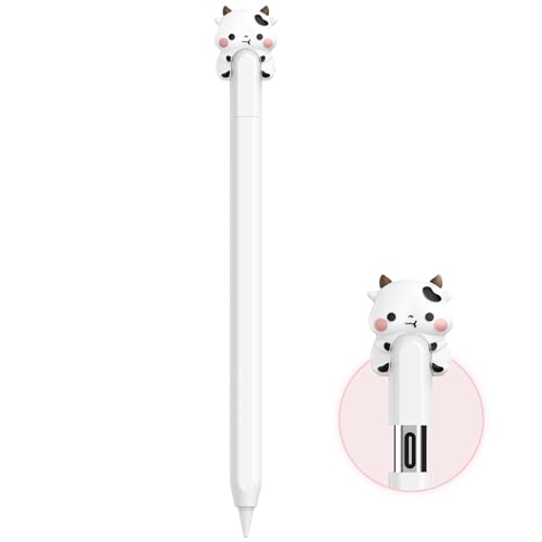 NIUTRENDZ Karikatur Apple Pencil Hülle Süßes Silikon Ärmel Haut Zubehör (Weiß, Apple Pencil USB-C) von NIUTRENDZ