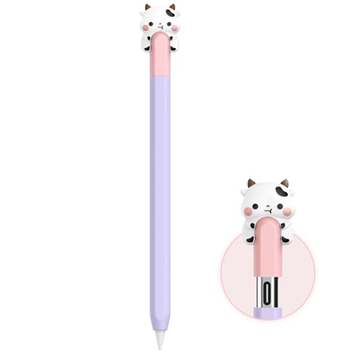 NIUTRENDZ Karikatur Apple Pencil Hülle Süßes Silikon Ärmel Haut Zubehör (Lila, Apple Pencil USB-C) von NIUTRENDZ