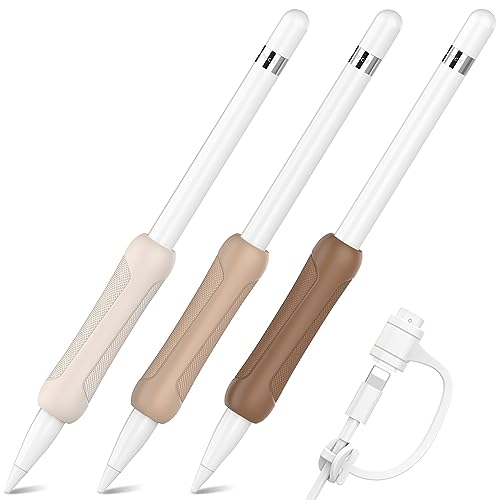 NIUTRENDZ Silikon Griff für Apple Pencil 1. Generation 3 Stück Apple Pencil Hülle Zubehör Ergonomisches Design Ärmel Halter【Kabeladapter-Tether Hinzugefügt】(Apple Pencil 1st, Beige + Khaki + Braun) NIUTRENDZ Silikon Griff für Apple Pencil 1. Generation 3 Stück Apple Pencil Hülle Zubehör Ergonomisches Design Ärmel Halter【Kabeladapter-Tether Hinzugefügt】(Apple Pencil 1st, Beige + Khaki + Braun) von NIUTRENDZ