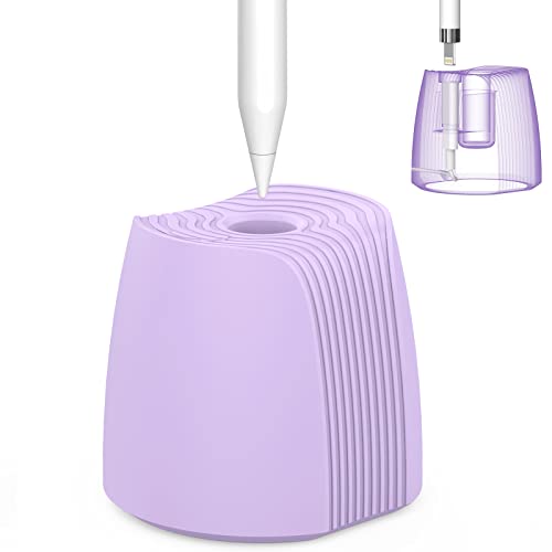 NIUTRENDZ Silikon Ständer für Apple Pencil 1. und 2. Generation Ladestation Dock Kompatibel mit Apple Pencil mit/ohne Hülle oder Griff (Lila) von NIUTRENDZ