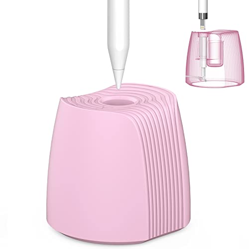 NIUTRENDZ Silikon Ständer für Apple Pencil 1. und 2. Generation Ladestation Dock Kompatibel mit Apple Pencil mit/ohne Hülle oder Griff (Rosa) von NIUTRENDZ