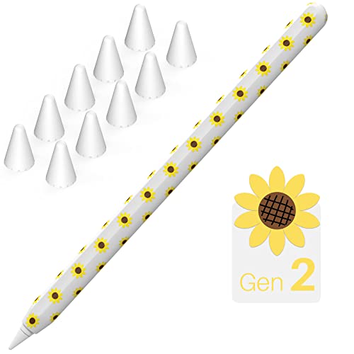 NIUTRENDZ Sonnenblumen-Schutzhülle für Apple Pencil 2. Generation, Silikon, Schutzhülle, Zubehör mit 10 Apple Pencil Spitzen, Weiß NIUTRENDZ Sonnenblumen-Schutzhülle für Apple Pencil 2. Generation, Silikon, Schutzhülle, Zubehör mit 10 Apple Pencil Spitzen, Weiß von NIUTRENDZ