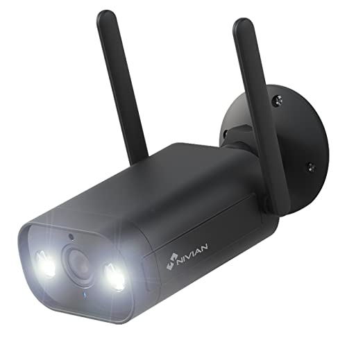 NIVIAN – 2,4 GHz – 2K-WLAN-PTZ-Kamera – 360°-Fernbewegung mit Autotracking-Funktion und Personenerkennung – 10 m Nachtsicht – Geeignet für den Außenbereich – Kompatibel mit Alexa, Google und Tuya von NIVIAN