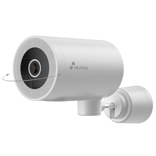 NIVIAN - Bullet WiFi Kamera 2,4 GHz | Half4K 2560x1440 | Menschenerkennung | Farbnachtsicht | Kompatibel mit Alexa und Google Home | Fernsteuerung über Tuya App (Motorisierte Bullet) von NIVIAN