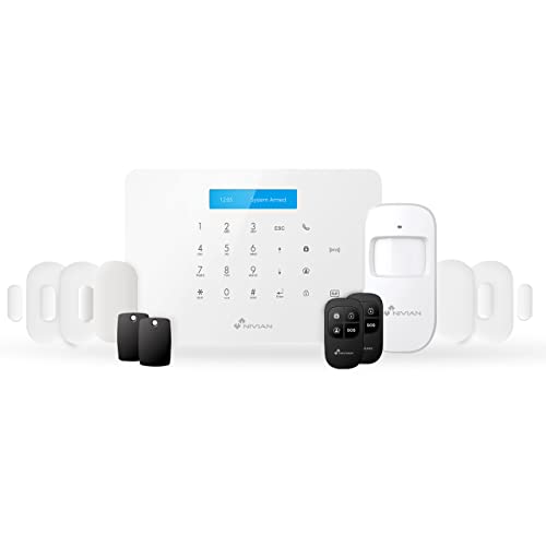 NIVIAN - Kabelloses Alarmsystem für Zuhause & Geschäft | WiFi/GSM Dual-Kommunikation | Steuerung via Tuya App | Einfache QR-Installation | Erweiterbar bis 60 (NVS-A6WG-V6) von NIVIAN