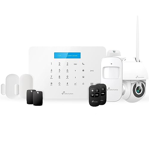 NIVIAN - Kabelloses Alarmsystem für Zuhause & Geschäft | WiFi/GSM Dual-Kommunikation | Steuerung via Tuya App | Einfache QR-Installation | Erweiterbar bis 60 (NVS-A6WG-V9) von NIVIAN