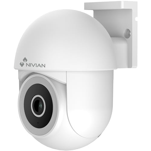 NIVIAN PTZ-Kamera WiFi Mini 2K, 2,4 GHz | Nachtsicht 10 m | Bewegungserkennung und Autotracking | Outdoor IP65 | kompatibel mit Alexa und Google Home | Steuerung über Tuya App (1 Einheit) NIVIAN PTZ-Kamera WiFi Mini 2K, 2,4 GHz | Nachtsicht 10 m | Bewegungserkennung und Autotracking | Outdoor IP65 | kompatibel mit Alexa und Google Home | Steuerung über Tuya App (1 Einheit) von NIVIAN