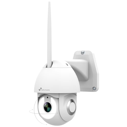 NIVIAN – 2,4 GHz – 2K-WLAN-PTZ-Kamera – 360°-Fernbewegung mit Autotracking-Funktion und Personenerkennung – Geeignet für den Außenbereich – Kompatibel mit Alexa, Google Home, Tuya-App von NIVIAN