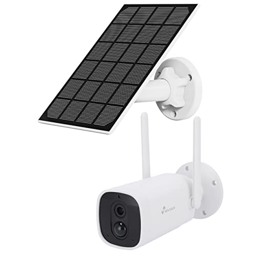 NIVIAN -WiFi-Überwachungskamera+Solarpanel, Lange Lebensdauer, 10400 mAh, volle HD-Bewegungserkennung und menschliche Erkennung, geeignet für den Außenbereich, Nachtsicht, Zwei-Wege-Audio, Google von NIVIAN