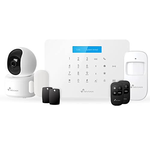 NIVIAN - Kabelloses Alarmsystem für Zuhause & Geschäft | WiFi/GSM Dual-Kommunikation | Steuerung via Tuya App | Einfache QR-Installation | Erweiterbar bis 60 (NVS-A6WG-V5) von NIVIAN