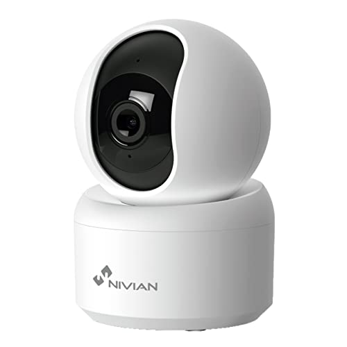 Nivian Dome Kamera 360° WiFi-Aufnahme auf MicroSD(nicht im Lieferumfang enthalten)-2K-Audio-Zwei-Wege-Erkennung von Menschen und Auto-Tracking-Geeignet für den Innenbereich, kompatibel mit Amazon Alexa Google von NIVIAN