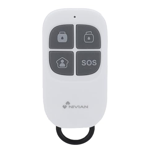 Nivian -Drahtlose Fernbedienung kompatibel mit Nivian Alarmen - Mehrere Funktionen zur Verwaltung des Alarmsystems (bewaffnet, demontiert, teilweise bewaffnet, SOS-Signal) von NIVIAN