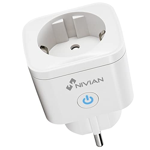 Nivian Intelligente Steckdose – WLAN 2,4 GHz – Bis zu 16 A und 3680 W – Überspannungsschutz und Kontrolle des Energieverbrauchs – Kompatibel mit Amazon Alexa und Google Home Fernbedienung mit Tuya APP Nivian Intelligente Steckdose – WLAN 2,4 GHz – Bis zu 16 A und 3680 W – Überspannungsschutz und Kontrolle des Energieverbrauchs – Kompatibel mit Amazon Alexa und Google Home Fernbedienung mit Tuya APP von NIVIAN