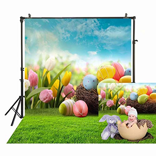 1,5 x 2,1 m Frühling Ostern Hintergründe für Fotografie Vinyl Ostereier grünes Gras Naturlandschaft Hintergrund Party Dekoration Kinder Portraits Fotohintergrund Studio Requisiten W3814 von NIVIUS PHOTO