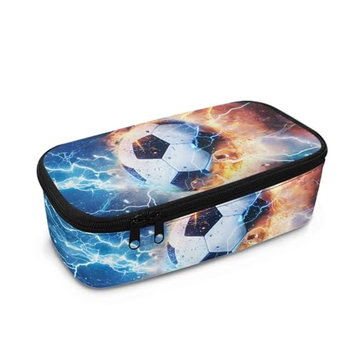 Federmäppchen mit großem Fassungsvermögen und mehreren Fächern, Rugby-Federmäppchen for Schreibwaren, geeignet for Jungen im Alter von 10–12 Jahren(Stylish Soccer) von NIYADO