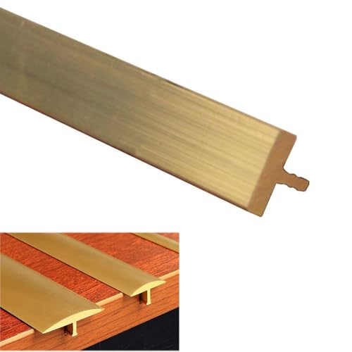 Langlebige Bodenübergangsleiste aus Messing | T-Formteil | Zuschneidbare Vinyl-Holz-Teppichkantenleiste zur Nahtabdeckung und Spaltverbindung in Türöffnungen(Wide 10mm (0.4")) von NIYADO