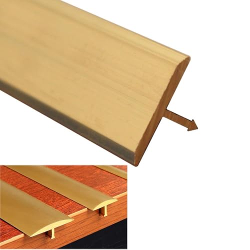 Langlebige Bodenübergangsleiste aus Messing | T-Formteil | Zuschneidbare Vinyl-Holz-Teppichkantenleiste zur Nahtabdeckung und Spaltverbindung in Türöffnungen(Wide 19mm (0.75")) von NIYADO