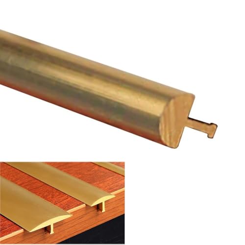 Langlebige Bodenübergangsleiste aus Messing | T-Formteil | Zuschneidbare Vinyl-Holz-Teppichkantenleiste zur Nahtabdeckung und Spaltverbindung in Türöffnungen(Wide 5mm (0.2")) von NIYADO