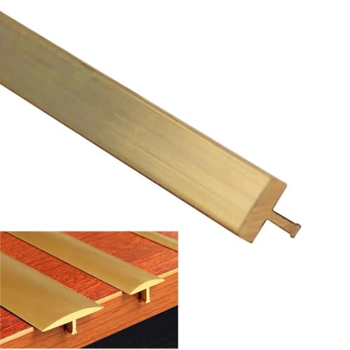 Langlebige Bodenübergangsleiste aus Messing | T-Formteil | Zuschneidbare Vinyl-Holz-Teppichkantenleiste zur Nahtabdeckung und Spaltverbindung in Türöffnungen(Wide 6mm (0.24")) von NIYADO