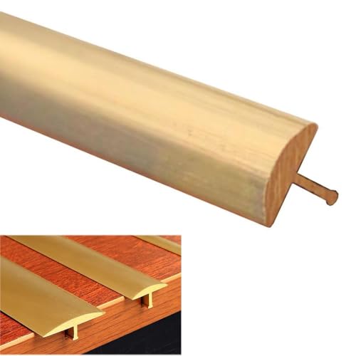 Langlebige Bodenübergangsleiste aus Messing | T-Formteil | Zuschneidbare Vinyl-Holz-Teppichkantenleiste zur Nahtabdeckung und Spaltverbindung in Türöffnungen(Wide 8mm (0.31")) von NIYADO
