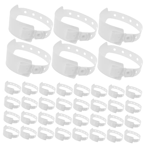 NIYANGLE 100 Stück Wasserdichtes Handgelenksgurt Armbänder Krankenhauszubehör Handgelenksbänder PVC Weiß von NIYANGLE