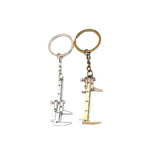 NIYANGLE 2 Stück Messschieber Schlüsselanhänger Miniatur-Bremssattel Bremssattel Schlüsselanhänger caliper messchieblehre Messschieber Lineal Schlüsselanhänger langlebiges Mikrometer Silver von NIYANGLE