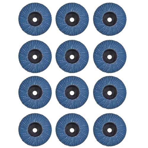 12 Stück Fächerscheiben, Schleifscheiben Schleifmopteller, 75mm Korn 40/60/80/120 mischen Set Lamellen für Metall Stahl Holz, Schleifscheibe Schleifmop Flap Disk, 3 Zoll Winkelschleifer, Blau 12 Stück Fächerscheiben, Schleifscheiben Schleifmopteller, 75mm Korn 40/60/80/120 mischen Set Lamellen für Metall Stahl Holz, Schleifscheibe Schleifmop Flap Disk, 3 Zoll Winkelschleifer, Blau von NIYATA