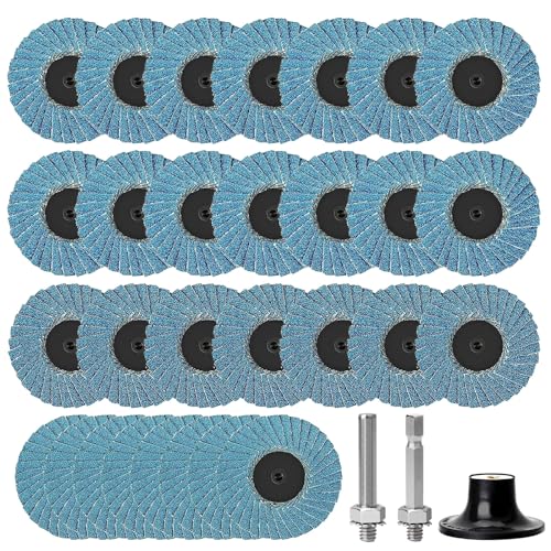 32 Stück Fächerscheiben, Fächerscheibe, 2 Zoll Schleifscheiben Körnung 40/60/80/120 Lamellenscheiben zum Polieren Entgraten (50mm) von NIYATA