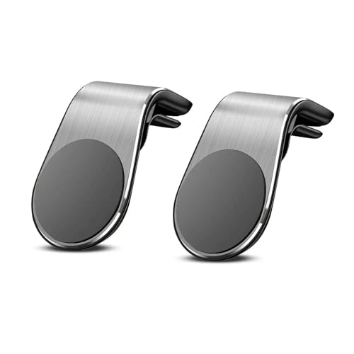 NIYATA 2 Stück Handyhalterung Auto Magnet,Magnethalterung Handy Auto,Lüftung Smartphone Autohalterung,Auto KFZ Handyhalter Zubehör für Alle Handys Phone Samsung Huawei Silber von NIYATA