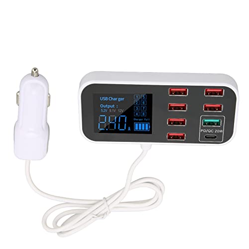 A9S+ 8-Port-Autoladegerät, Schnellladestation mit LCD für die Verwendung Mehrerer Geräte Im Auto A9S+ 8-Port-Autoladegerät, Schnellladestation mit LCD für die Verwendung Mehrerer Geräte Im Auto von NIZUUONE