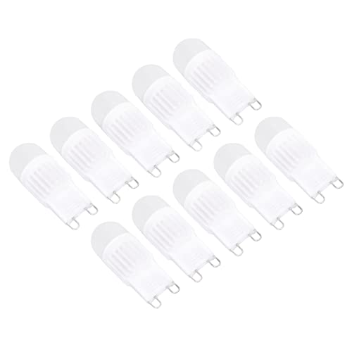 G9 LED-Leuchtmittel, Dimmbar, 2 W, 500 Lm, Energiesparend, Kronleuchter, Deckenleuchte, Wandleuchte, 10 Stück, 220 V (Warmweißes Licht 2700-3200 K) von NIZUUONE