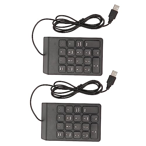 NIZUUONE Ergonomischer -Nummernblock mit Kabel, 18 Tasten, USB, Leises Tippen, Ziffernblock für PC, Laptop, Desktop, Banker (2PCS) von NIZUUONE