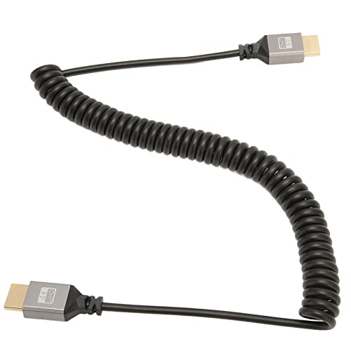 NIZUUONE HD-Multimedia-Schnittstelle, Spiralkabel, Hochgeschwindigkeits-4K-60-Hz-Stecker-Stecker-Federkabel für Tablet-Kamera, Computer, TV (HD-Stecker-zu-Kabel-Stecker-Federkabel) von NIZUUONE