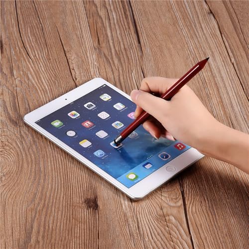 Stift mit Optischer Bleistift für, Stift mit Hoher Empfindlichkeit Taktil, Carbon Bleistift -fälschter Schreiberlebnis, Geeignet für Smartphone -Tablets Geeignet (Rot) von NIZUUONE