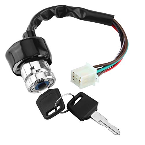 Zündstarterschalter Zündschlüsselschalter Motorrad-Zündschalter 6-Draht 9-Pin-Stecker 3 Position 2 Tasten mit TPST für Universelle Automotoren von NIZUUONE