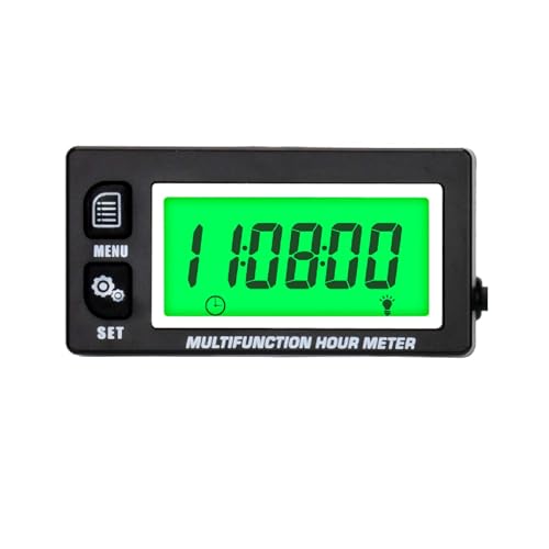 NInE-ROnG Hintergrundbeleuchtung LCD Digitaler Betriebsstundenzähler Drehzahlmesser Motorthermometer Auswechselbare Uhr für Motorrad ATV Marine Boot Benzin-Motoren von NInE-ROnG