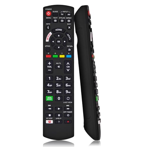 Ersatz Panasonic TV Fernbedienung, Universelle Panasonic Fernbedienung Fernseher für alle HD LCD LED Plasma Viera Smart TV mit Netflix/My APP/Viera Link-Tasten, Replace N2QAYB000487 Models Ersatz Panasonic TV Fernbedienung, Universelle Panasonic Fernbedienung Fernseher für alle HD LCD LED Plasma Viera Smart TV mit Netflix/My APP/Viera Link-Tasten, Replace N2QAYB000487 Models von NJALNKHM