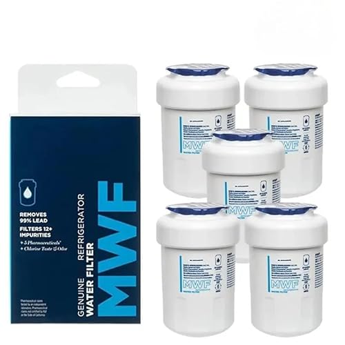 Kühlschrank-Wasserfilter-Ersatz, Kompatibel Mit GE, GWF06 GWFA HWF HWFA FMG-1 FMG DSS25KGREBB GCU23LGYDFSS(5pcs) von NJIRGOXS