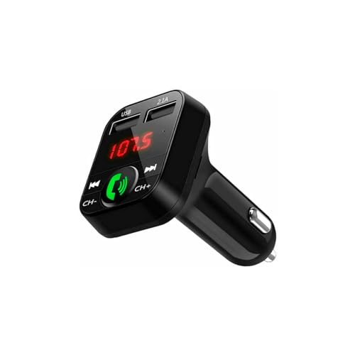 NK Bluetooth FM Transmitter Auto - Freisprecheinrichtung, Bluetooth-Musikplayer V5.0 + EDR, FM-Empfänger-Radioadapter, Dualer USB-Anschluss, Schnellladung 2,1 A und USB-Speicherhalterung von NK