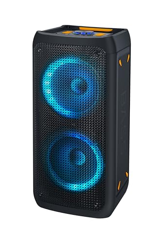 NK Draagbare Bluetooth-luidspreker - Power 46W, Eingebauter 4.400 mAh Akku, USB, Karaoke, Mehrfarbige LED-Leuchten, UKW-Radio, Mikrofon, Fernbedienung, Schwarze Farbe. NK Draagbare Bluetooth-luidspreker - Power 46W, Eingebauter 4.400 mAh Akku, USB, Karaoke, Mehrfarbige LED-Leuchten, UKW-Radio, Mikrofon, Fernbedienung, Schwarze Farbe. von NK