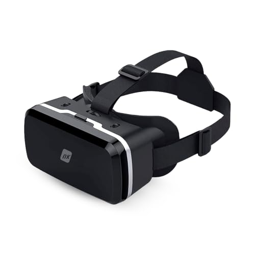 NK Smartphone 3D VR Brille - Smartphone Virtual Reality Smart Glasses 4.7" - 6.53", Betrachtungswinkel 90-100 Grad, 360° Drehung, verstellbare Linse und Pupillenanpassung - Schwarz von NK