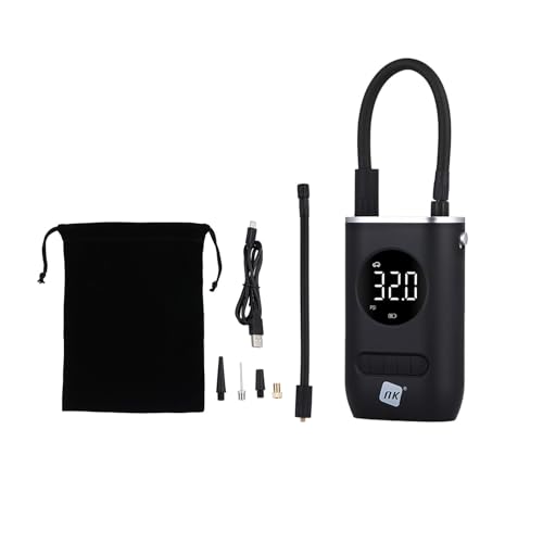 NK Tragbarer elektrischer Kompressor, Luftpumpe und Luftpumpe, 150 PSI, 4000 mAh, Digital-Display, LED-Taschenlampe, geeignet für Auto, Motorrad, Fahrrad, Roller und Bälle NK Tragbarer elektrischer Kompressor, Luftpumpe und Luftpumpe, 150 PSI, 4000 mAh, Digital-Display, LED-Taschenlampe, geeignet für Auto, Motorrad, Fahrrad, Roller und Bälle von NK