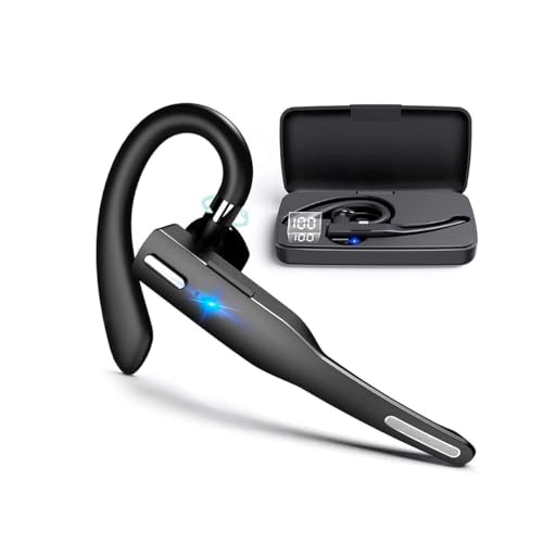 NK Wireless Bluetooth Headset 5.0 + 450 mAh Ladekoffer - Freisprech-Headset, Mikrofon, Clear Voice Pickup Technology, 100 mAh Akku; sehr leicht, Kompatibel mit Business/Office - iPhone und Android von NK