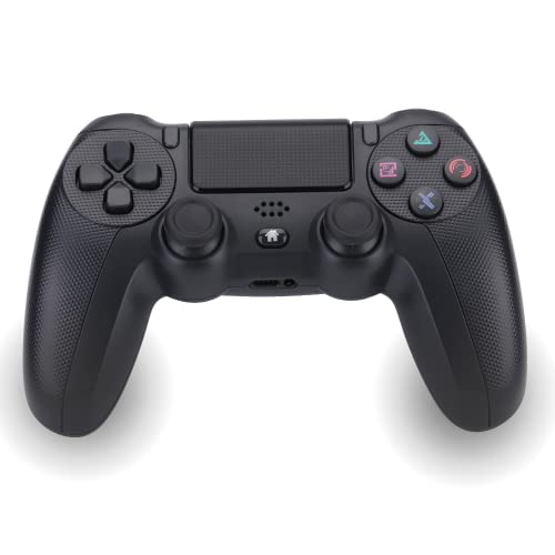 NK Wireless Controller für PS4 / PS3 / PC/Mobile - Wireless Controller mit Vibration, 6-Achsen-Erkennungsfunktion, LED-Licht, Touchpanel, Kopfhörerbuchse, inkl. Ladekabel - Schwarz von NK