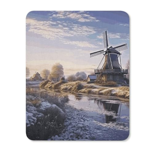Mauspads mit rutschfester Gummiunterseite, Querformat mit traditioneller Windmühle, wasserdichtes Gaming-Mauspad für Computer, Gamer, Büro, Zuhause Mauspads mit rutschfester Gummiunterseite, Querformat mit traditioneller Windmühle, wasserdichtes Gaming-Mauspad für Computer, Gamer, Büro, Zuhause von NKJJSTES