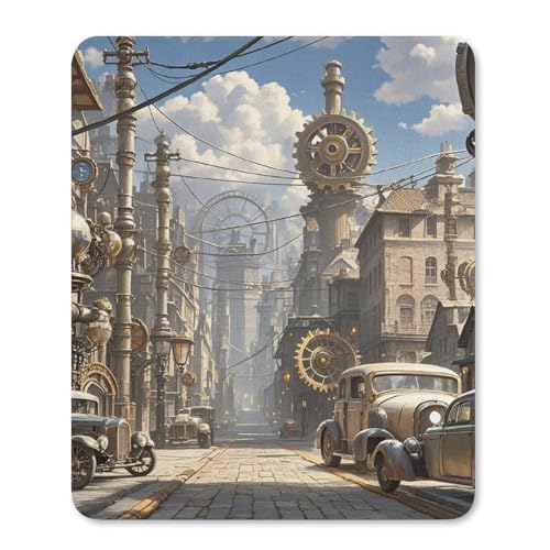 Mauspads mit rutschfester Gummiunterseite, Steampunk-Stadt, wasserdicht, Gaming-Mauspad für Computer, Gamer, Büro, Zuhause Mauspads mit rutschfester Gummiunterseite, Steampunk-Stadt, wasserdicht, Gaming-Mauspad für Computer, Gamer, Büro, Zuhause von NKJJSTES