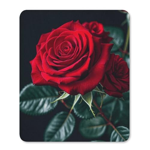 Mauspads mit rutschfester Gummiunterseite, rote Rose, schwarzer Hintergrund, wasserdicht, Gaming-Mauspad für Computer, Gamer, Büro, Zuhause Mauspads mit rutschfester Gummiunterseite, rote Rose, schwarzer Hintergrund, wasserdicht, Gaming-Mauspad für Computer, Gamer, Büro, Zuhause von NKJJSTES