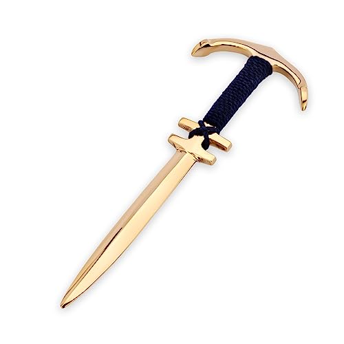 NKlaus 21 cm Brieföffner Anker Messing gold mit blauem Tau Flaschenöffner Maritim 14619 von NKlaus