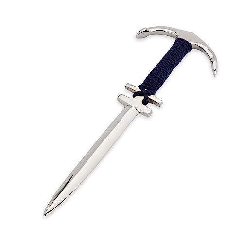NKlaus 21 cm Brieföffner Anker Messing vernickelt mit blauem Tau Flaschenöffner Maritim 14620 von NKlaus