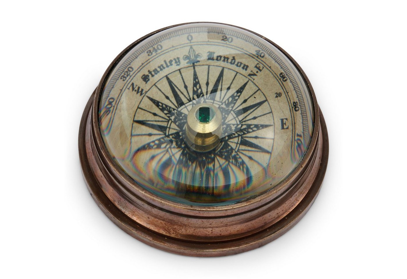 NKlaus Kompass Kompass Maritim mit Domglas aus Messing antik 6cm Peilkompass Richtung von NKlaus
